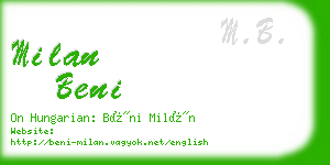 milan beni business card